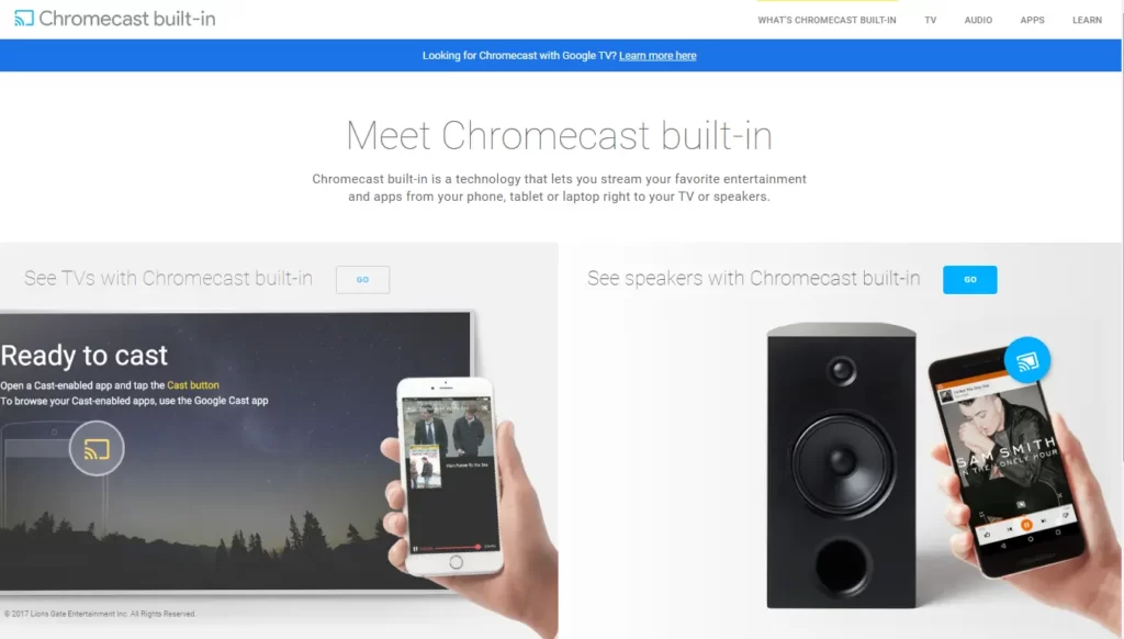 Google Chromecast built-in